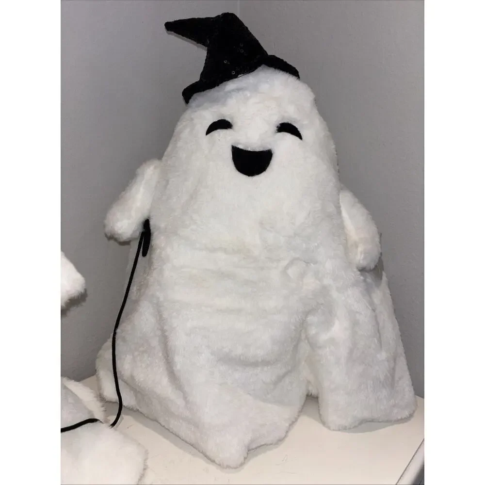 Goblin & Ghoul Sherpa Ghost Walking Dog Plush Greeter Halloween Summerween